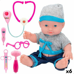Babypop met Accessoires Colorbaby Dokter 15 x 24 x 8 cm 6 Stuks