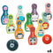 Bowlingspel Fisher Price dieren (6 Stuks)