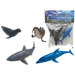 Dierenfiguren 4 Onderdelen 20,5 x 25 x 4 cm Plastic