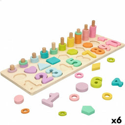 Houten Kinderpuzzel Woomax Vormen Cijfers + 3 jaar (6 Stuks)