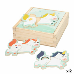 Houten Kinderpuzzel Mr. Wonderful Eenhoorn + 3 jaar 3 Onderdelen (12 Stuks)
