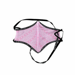 Hygiënisch en herbruikbaar gezichtsmasker gemaakt van stof Lola Casademunt Zwart Roze Hartjes