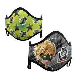 Hygiënisch masker My Other Me Premium Cat Noir 2 Stuks 10-12 Jaar