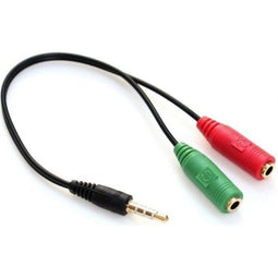 Kabel Jack (3,5 mm) naar Audio + Micro 3GO CA107 15 cm