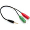 Kabel Jack (3,5 mm) naar Audio + Micro 3GO CA107 15 cm