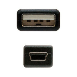 Kabel USB naar Mini USB NANOCABLE 10.01.0401 Zwart (1 m)