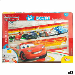 Kinderpuzzel Cars Dubbelzijdig 60 Onderdelen 50 x 35 cm (12 Stuks)