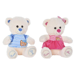Knuffelbeer DKD Home Decor Blauw Beige Roze Kinderen Beer 27 x 20 x 30 cm (2 Stuks)