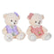 Knuffelbeer DKD Home Decor Jurk 42 x 20 x 50 cm Beige Roze Lila Kinderen Beer (2 Stuks)