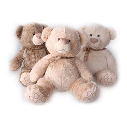Knuffelbeer DKD Home Decor 42 x 45 x 45 cm Beige Bruin Wit Beer (3 Onderdelen)