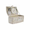 Mand DKD Home Decor vlechtwerk Picknick Beige Polyester Wit (44 x 28 x 19 cm)