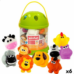 Set van Boerderijdieren Winfun Plastic 10 Onderdelen 6 x 5,5 x 5 cm (6 Stuks)