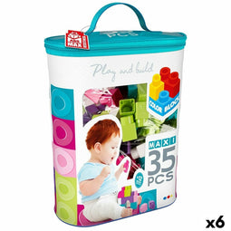 Bouwspel Color Block Trendy Tas 35 Onderdelen (6 Stuks)