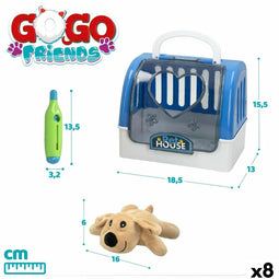 Plushe Beest GoGo Friends 18,5 x 15,5 x 13 cm (8 Stuks)