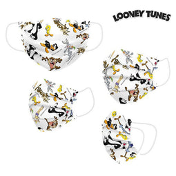 Hygiënisch en herbruikbaar gezichtsmasker gemaakt van stof Looney Tunes Kinderen Wit