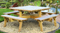 Vierkante picknicktafel - afm. 220 x 220 - geimpregneerd grenen