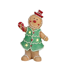 House of Seasons Kerstverlichting Gingerbread - 26.5x14x45 cm - Keramiek - Bruin