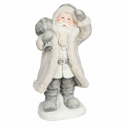 House of Seasons Kerstverlichting Kerstman - 26x23x49 cm - Magnesium - Grijs