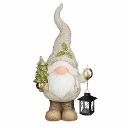 House of Seasons Kerstverlichting Gnome - 27x18x51.5 cm - Magnesium - Licht Grijs