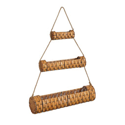 Mica Decorations Bloempot Plantenhanger - 71x18x108 cm - Hout - Bruin