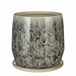 Mica Decorations Bloempot Rosali - 26.5x26.5x26 cm - Keramiek - Blauw