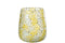 J-Line windlicht Bloemen - glas - geel/zilver - large
