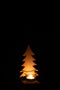J-Line Kaarshouder kerstboom - theelichthouder - hout - wit - 2 stuks - kerstversiering