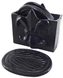 6 Onderzetters + Houder - Zwart - Kaapstad