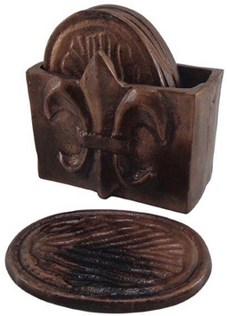 6 Onderzetters + Houder - Vintage Copper - Kaapstad