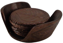 6 Onderzetters + Houder - Vintage Copper - Sevilla