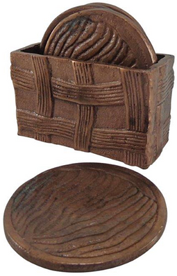 6 Onderzetters + Houder - Vintage Copper - Sydney