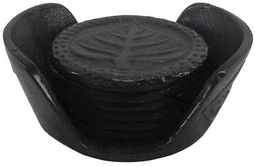 6 Onderzetters + Houder - Zwart - Sevilla