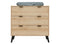 Dresser with 3 drawers Fay Natural Matt Black