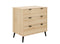 Dresser with 3 drawers Fay Natural Matt Black