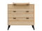Dresser with 3 drawers Fay Natural Matt Black