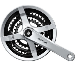 Crankstel 6/7/8 speed Shimano Tourney FC-TY501 met 170mm crankarm 48 x 38 x 28T met kettingscherm...