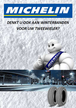 Poster Michelin 'Tweewieler winterbanden' voor A1 stoepbord - NL