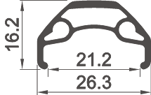Velg Rodi Blackrock 27.5" (584 x 21C) aluminium 32 gaats 14G - zwart