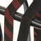 SUV veiligheidsbinder Widek 24mm met zwarte stalen haak - vuurrood/zwart
