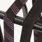 SUV veiligheidsbinder Widek 24mm met zwarte stalen haak - brokaat rood/zwart