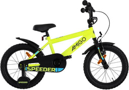 Speeder 16 Inch 27 cm Jongens Terugtraprem Geel/Zwart