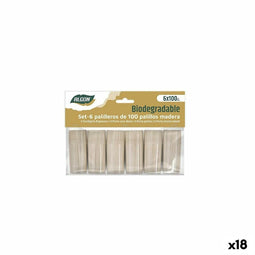 Tandenstokers Algon Hout 600 Onderdelen (18 Stuks)
