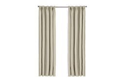 Larson - Luxe effen blackout gordijn - met haken - 3m x 2.5m - Licht zandgrijs
