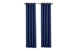Larson - Luxe effen blackout gordijn - met ringen - 1.5m x 2.5m - Donkerblauw