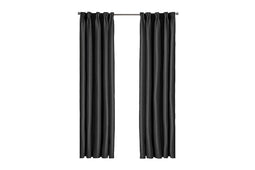 Larson - Luxe effen blackout gordijn - met haken - 1.5m x 2.5m - Zwart