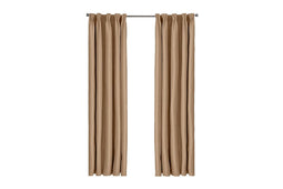 Larson - Luxe effen blackout gordijn - met haken - 1.5m x 2.5m - Donker taupe