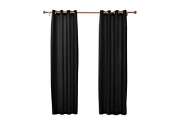 Larson - Velvet Gordijnen - 2.8m x 2.5m - Ringen - Zwart