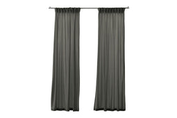 Larson - Velvet Gordijnen - 2.8m x 2.5m - Haken - Donkergrijs