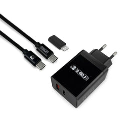 Oplader Subblim SUBCHG-3WPD11 Zwart/Gris