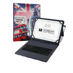 Tablet en toetsenbord Case Subblim Funda con Teclado Micro USB - USB C KEYTAB USB 10,1" England Q...